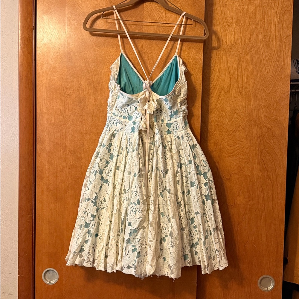 Chelsea & Violet Cream Ruched Ruffled Sundress - Picture 2 of 4